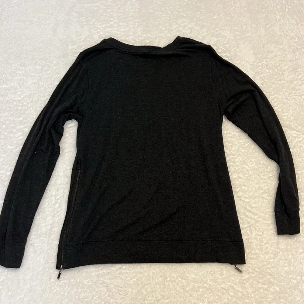 Matty M Sweatshirt Women Medium Gray Side Zip Long Sleeve Rayon Blend MK6134 - Picture 5 of 7